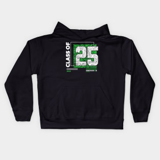 Class of 2025 Urban Streetwear // Graduation Class of '25 Green Kids Hoodie